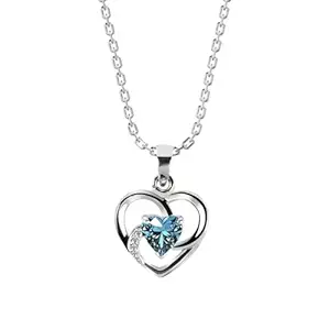 CLARA 925 Sterling Silver Heart Pendant Necklace