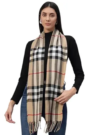 Ravaiyaa Attitude is Everything Reversible Wool Scarves Beige 72x14