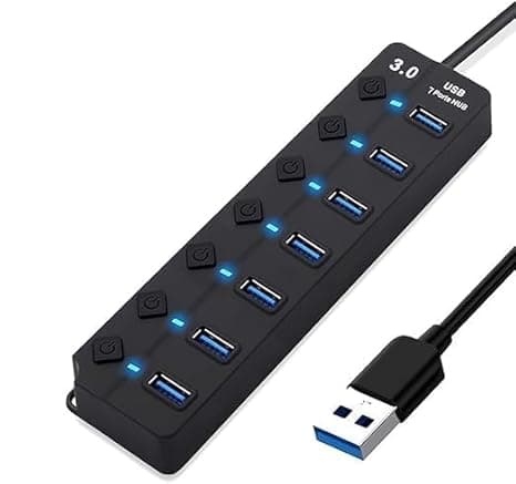 7-Port USB 3.0 Hub with Individual Power Switches