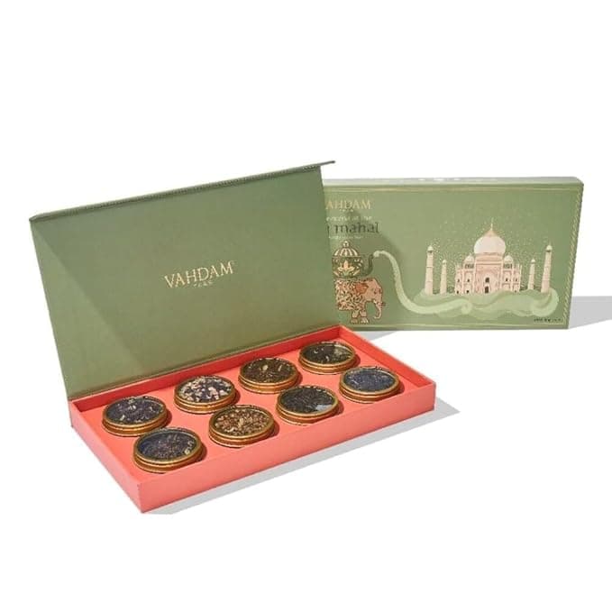 VAHDAM, Weekend In Taj Mahal Gifts Set for Family & Friends | Gluten Free Tea Gift Box - Chai, Herbal and Black Tea |Gift Set for Men and Women