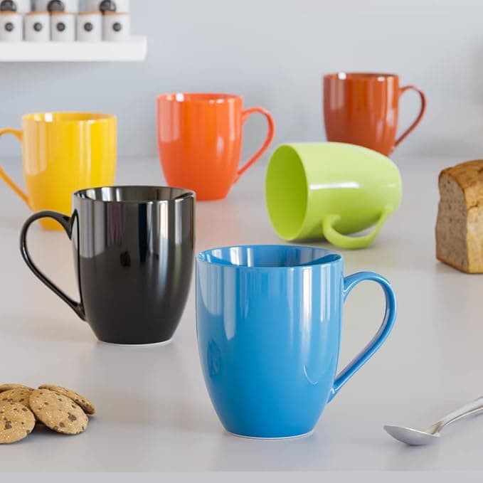 The Earth Store Coffee Mug Set of 6 Ceramic Mugs to Gift to Best Friend, Tea Mugs, Microwave Safe Coffee Mugs, Ceramic Tea Cups