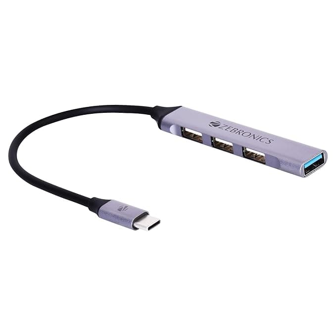 ZEBRONICS TA200U Type-C to USB 3.0 4-Port Hub