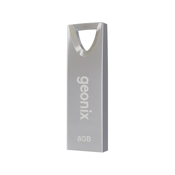 Geonix Pendrive I Silver I USB 2.0 I Keyring Design I 8GB