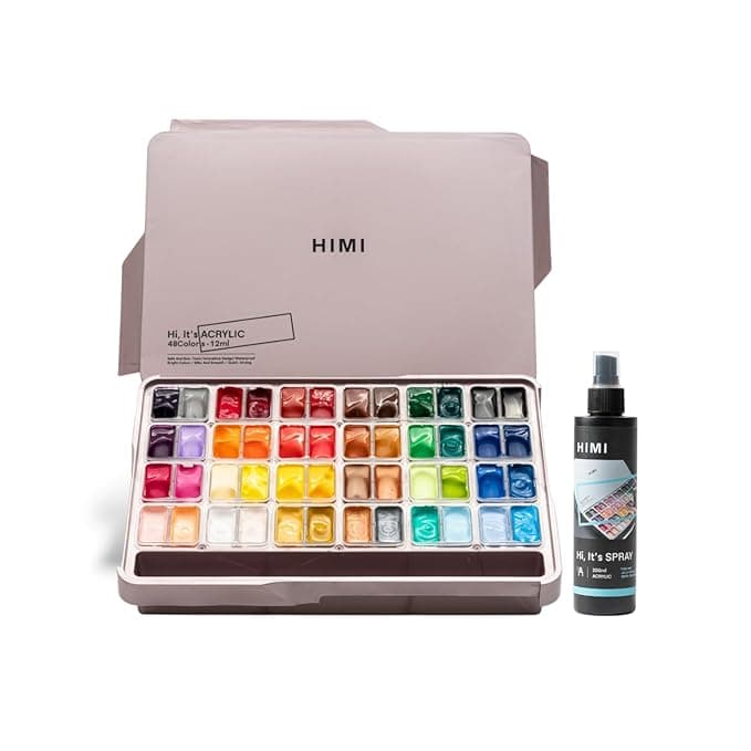 HIMI Acrylic Paint Set with Twin Cups