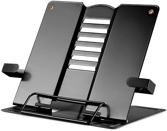 FRENYEAR Metal Book Stand Portable Cookbook Holder Multicolor