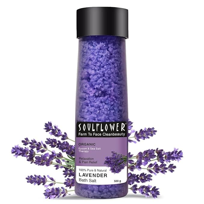 Soulflower Lavender Epsom Bath Salt for Body & Foot Spa