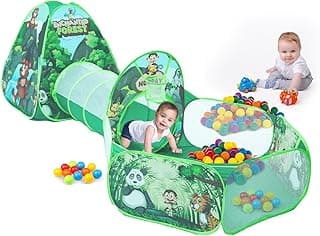 Amazon Brand - Jam & Honey Jungle Animals 3 in 1 Combo Tunnel for Kids