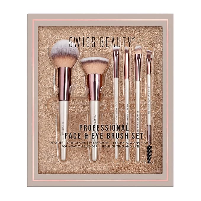 Swiss Beauty Premium Synthetic Bristle Makeup Brushes Set (6 Brushes)